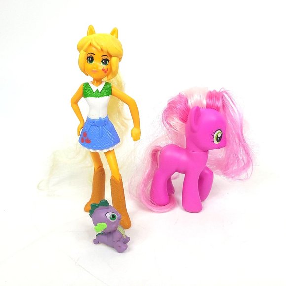 My Little Pony Equestria Girls Applejack Cheerilee Spike Figures Lot Of 3 - Picture 3 of 7